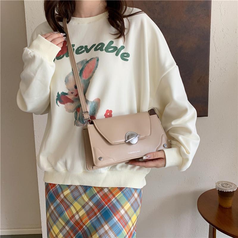 Stylish Pu Small Shoulder Bag For Women In Black White And Khaki Perfect For Daily Use