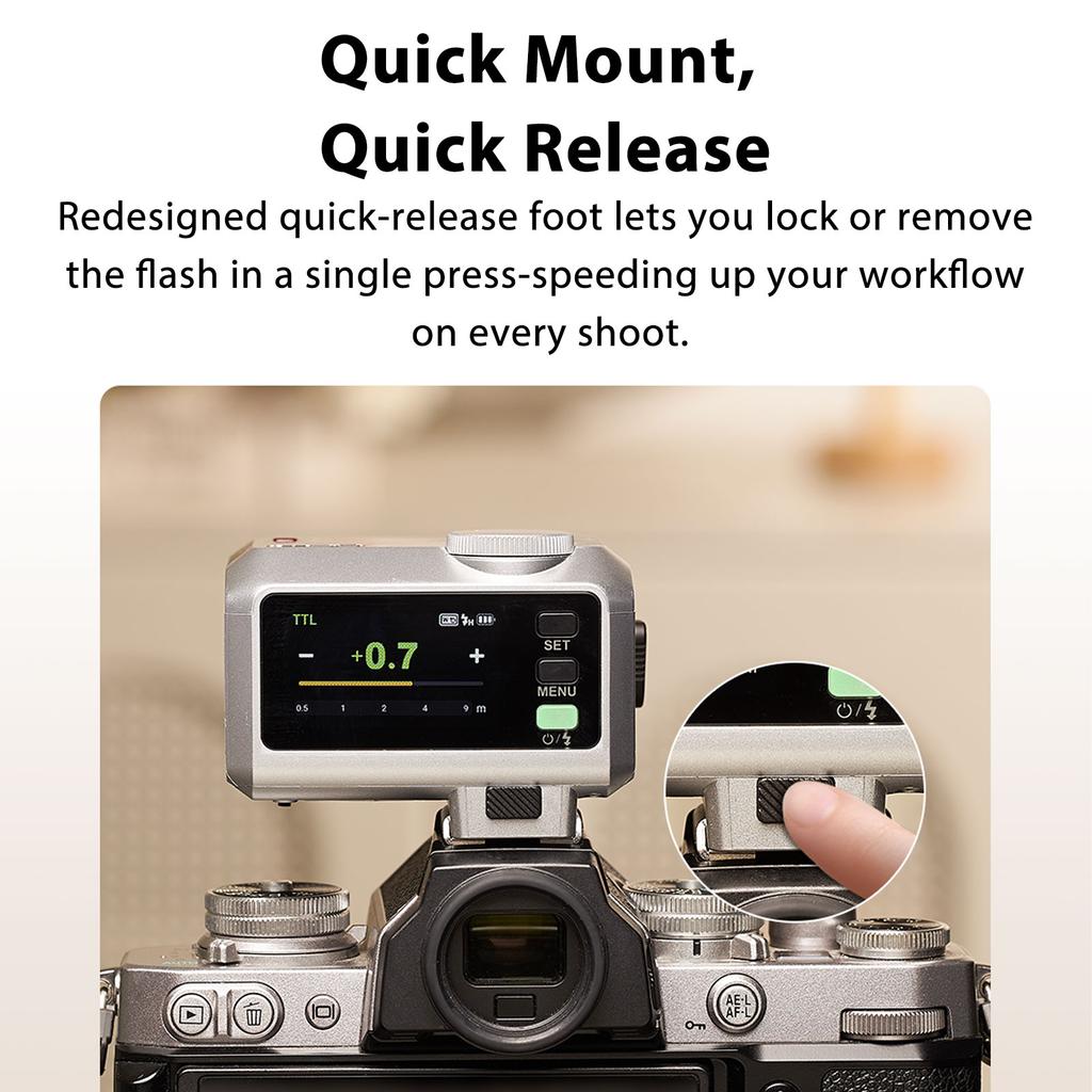 Godox Mini TTL Flashlight Wireless Touch Screen Portable Flashlight Compatible with Mirrorless Cameras External Flash