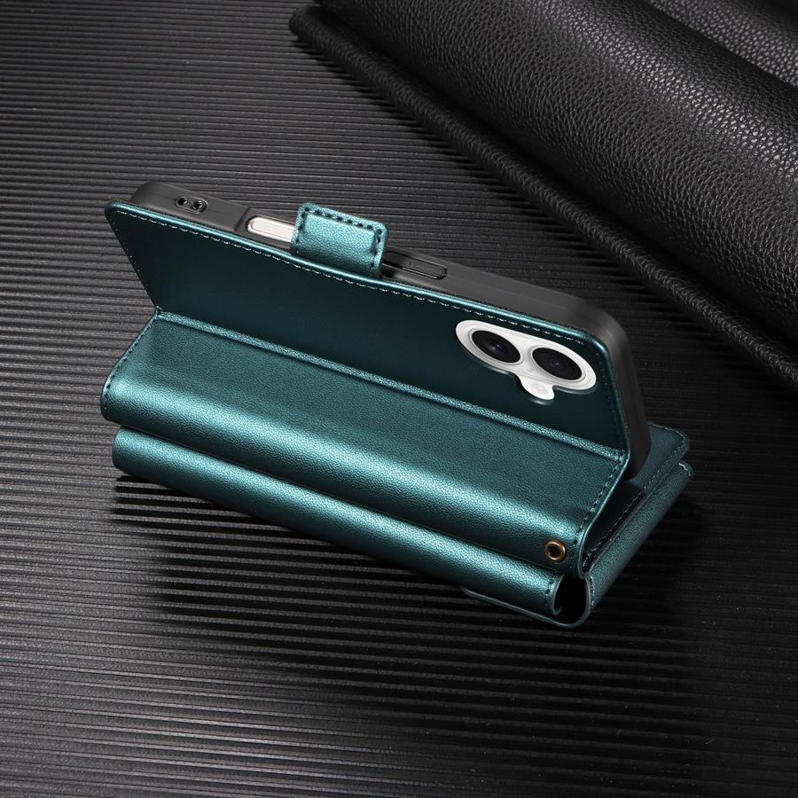 Husă tip portofel cu strat dublu multifuncțional cu 11 sloturi pentru carduri și 2 buzunare pentru bani pentru iPhone/Samsung/Google, piele PU, curea de mână, suport, husă de protecție pentru telefon
