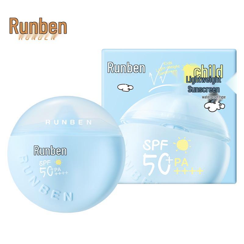 Runben Kids' SPF50 UV Protection Sunscreen, Waterproof Outdoor Lotion for Boys & Girls