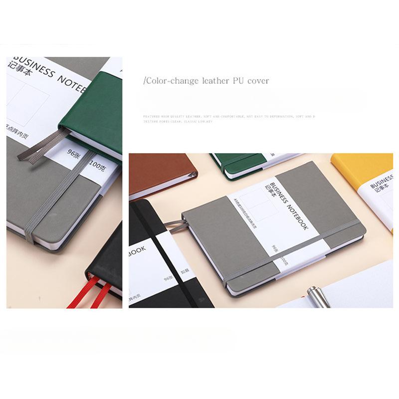 A5 Strap Notebook Thickened Imitation Leather Dot Matrix Book Hard Surface Handbook Cross-border Business Office Notepad