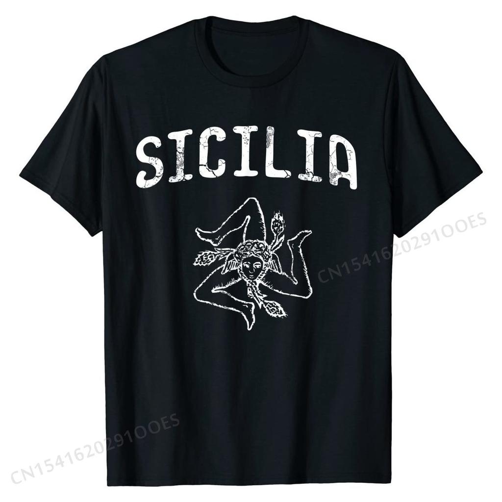 Sicilia Italy Sicily Sicilian Siciliano Italia Italian T-Shirt Printed On T Shirts Faddish Tops T Shirt Cotton Men Casual