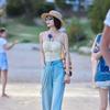 Top Hat Retro Straw Hat Women's Summer Travel Seaside Sunscreen Sun Hat Casual Flat Top Straw Beach Hat