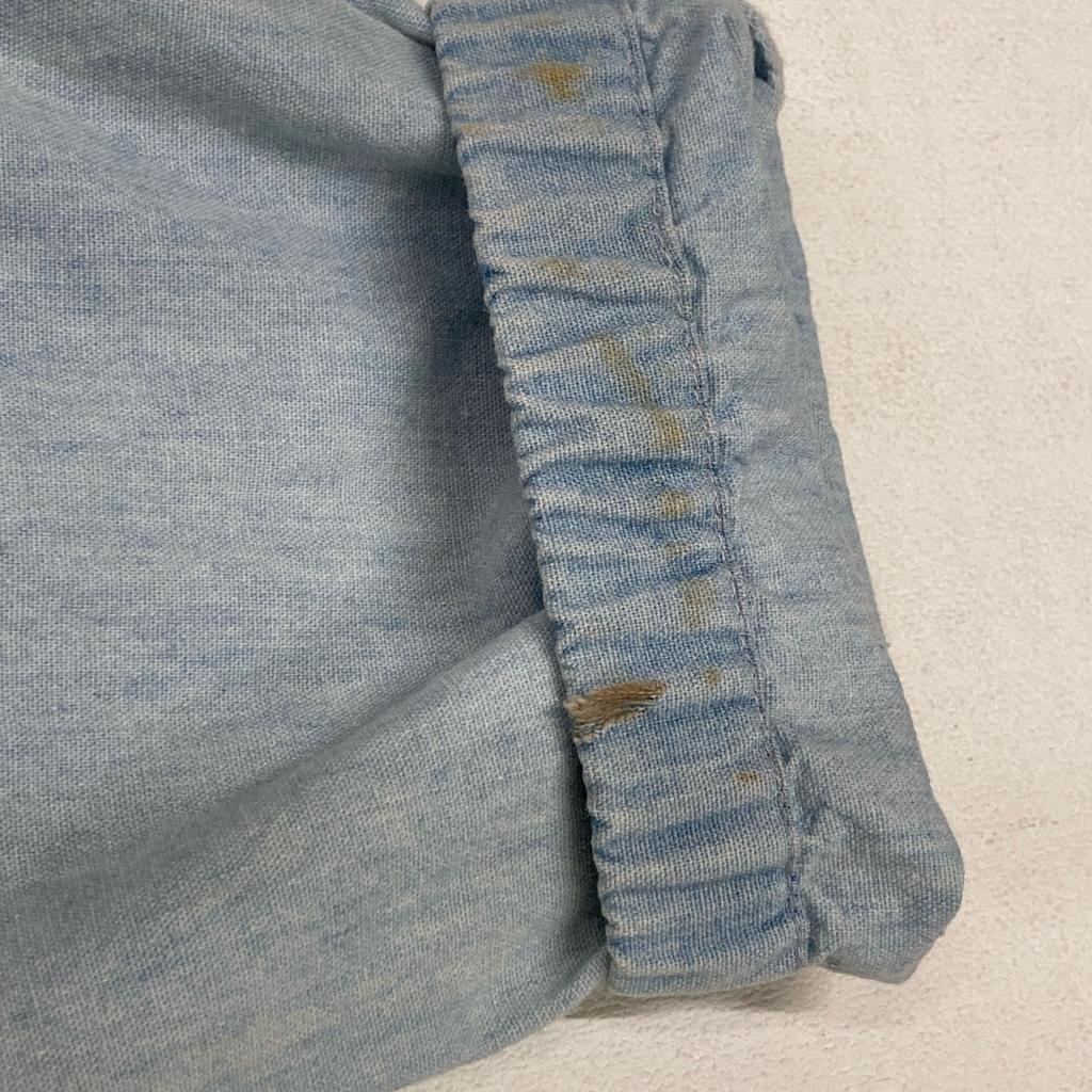 POLO RALPH LAUREN PMES-3402 Collar Stripe Chambray Zip-Up Jacket 90 Light blueUsed