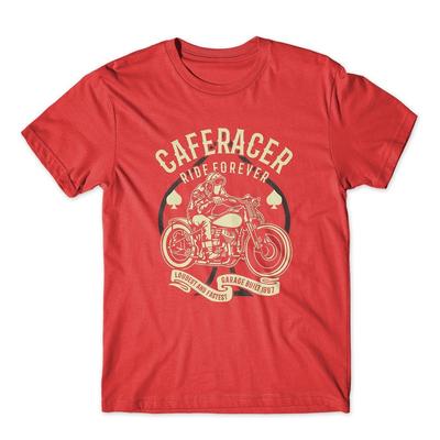 T-shirt Caferacer Ride Forever. T-shirt Premium 100% Cotone Biker Moto Nuova