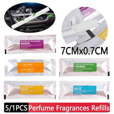 5/1Pcs Car Air Fresheners Refills Air Vent Clip Romantic Lavender Perfume Fragrances Refill Tablets Auto Interior Flavoring Rods