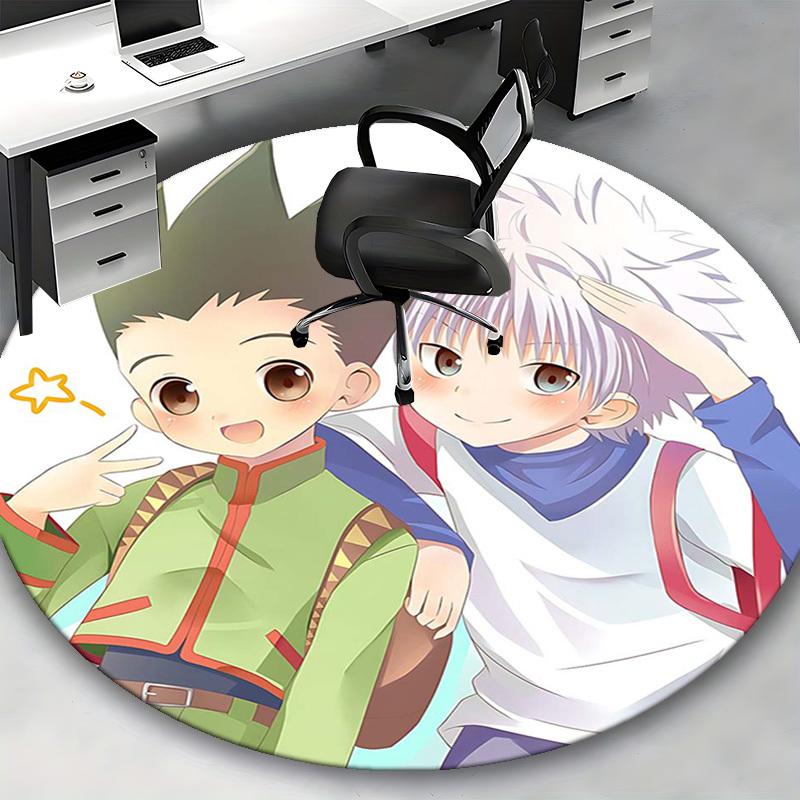 1pc Anime Cartoon Design Round Carpet Office Chair Mat, NonSlip Rug for Home Decor