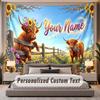 Highland Cow (211) Theme Personalized Tapestry Custom Name Text Wall Hanging Tapestry Home Background Decoration