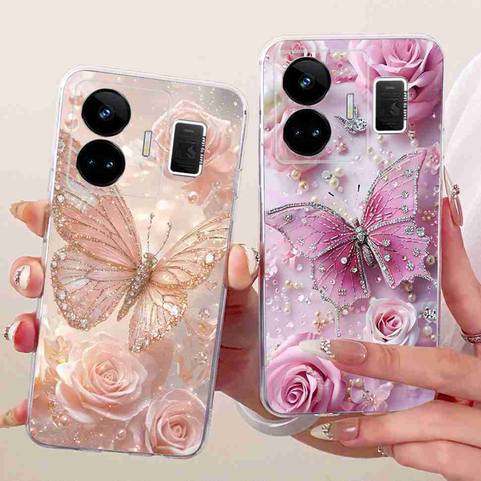 For Realme GT Neo5 RMX3706 Case Fashion Painted Flowers Silicone Cover For Oppo Realme GTNeo5 GTNeo 5 Phone Cases