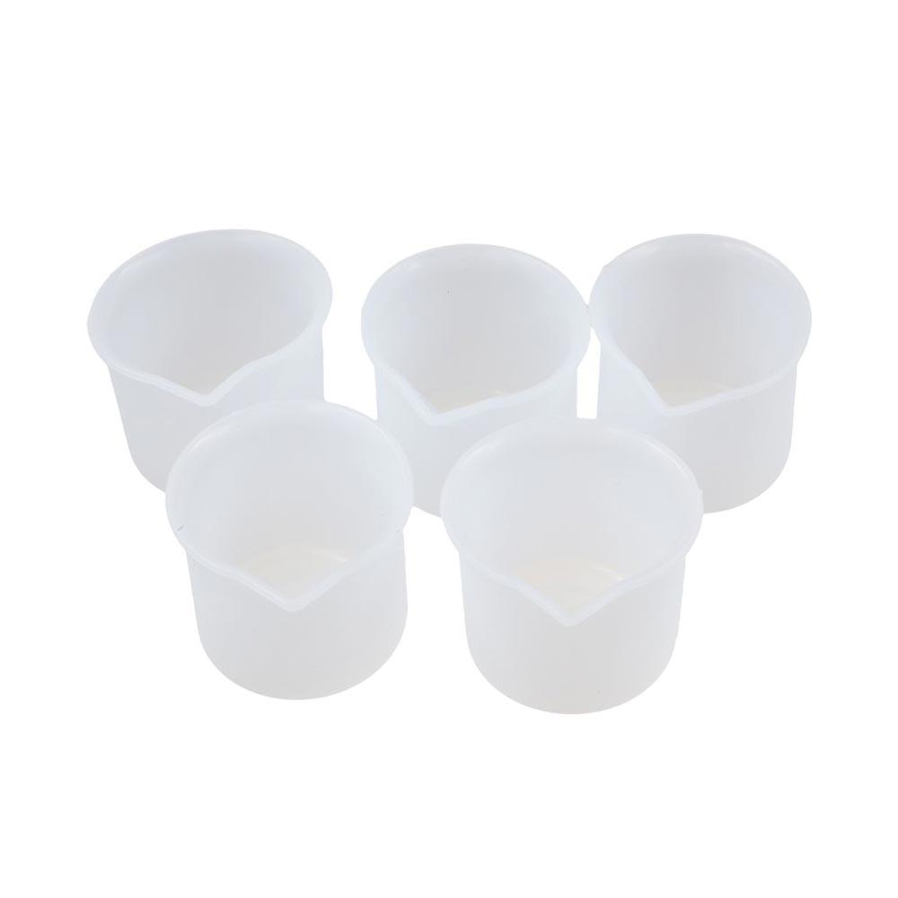 5 Stück Wiederverwendbare Epoxidharz DIY Becher Mischbecher Messbecher DIY Silikon Messbecher Schmuckherstellung