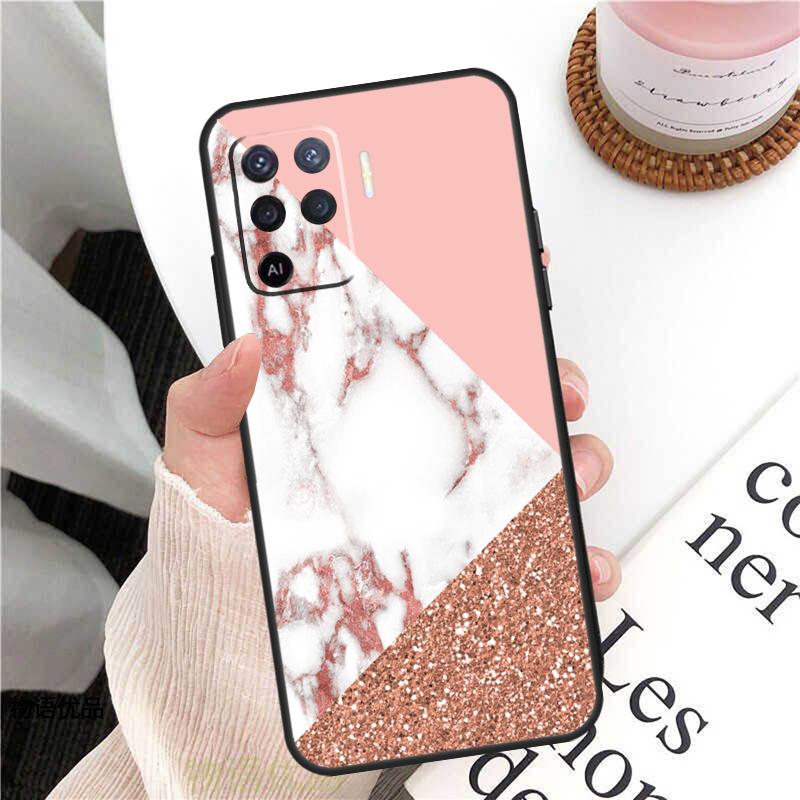 Love Rose Gold Style Case For Oppo A18 A74 A57 A17 A77 A38 A58 A78 A98 A54 A94 A80 A60 A40 A96 A76 A16 A15 A5 Pro