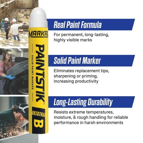 LACO Markal Industrial Marker "Paint Stick B" White 80220