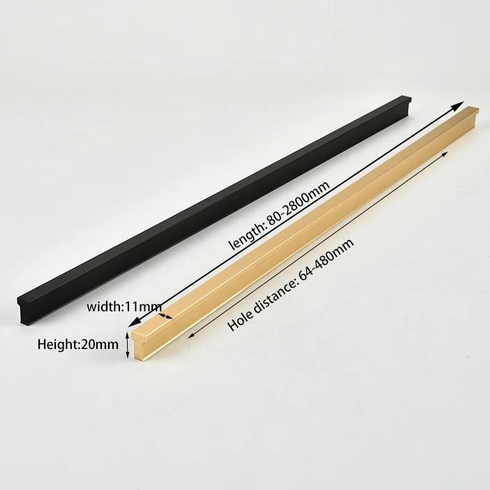 Factory Custom Kitchen Cabinet Handle Hardware Aluminum Alloy Wardrobe Door Drawer Handle