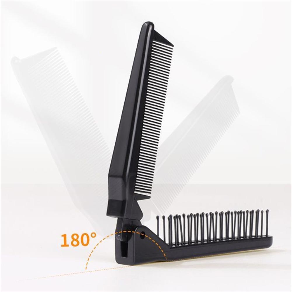 1pc 2 In 1 Double Headed Folding Hair Comb Portable Travel Hair Brush Compact Hair Comb Collapsible Pocket Brush
