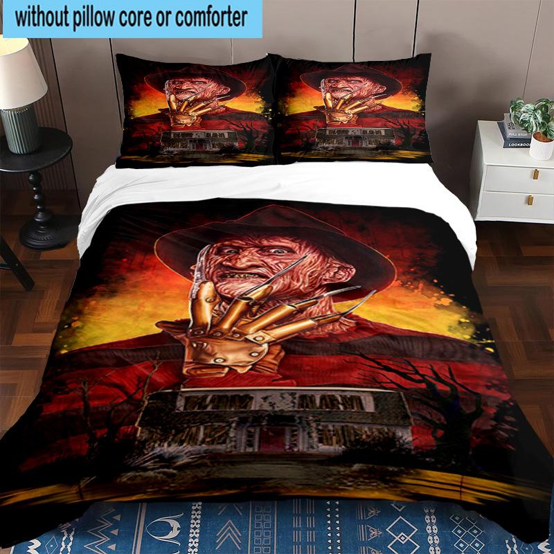 3PCS Halloween Horror Night 3pcs Bedding,Including 3PCS Duvet Cover And 2pcs Pillowcases Perfect for Christmas,Ideal for Bedroom, Dormitory