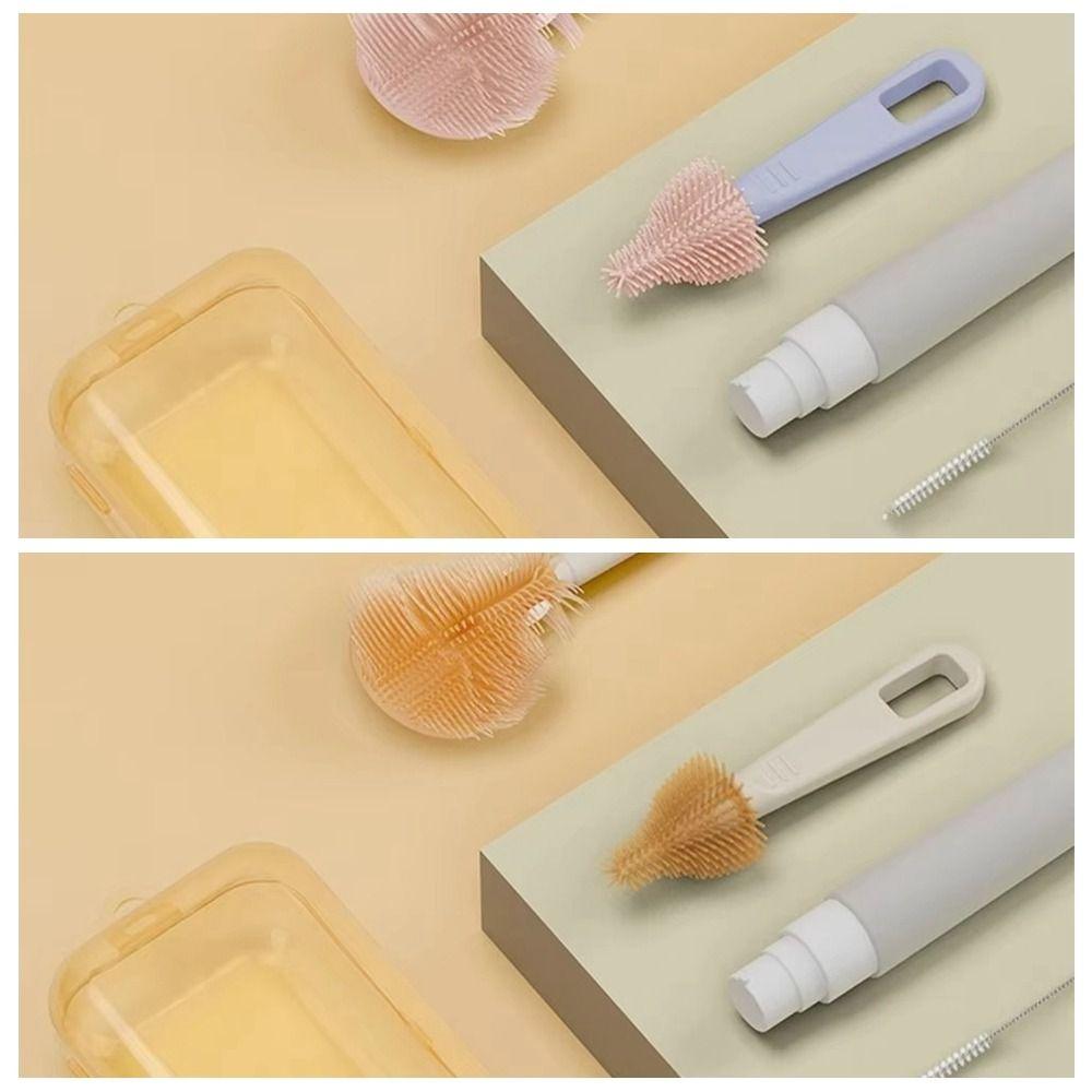 Multipurpose Baby Bottle Cleaner Brush with Box Silicone Bottle Brush  Toddler