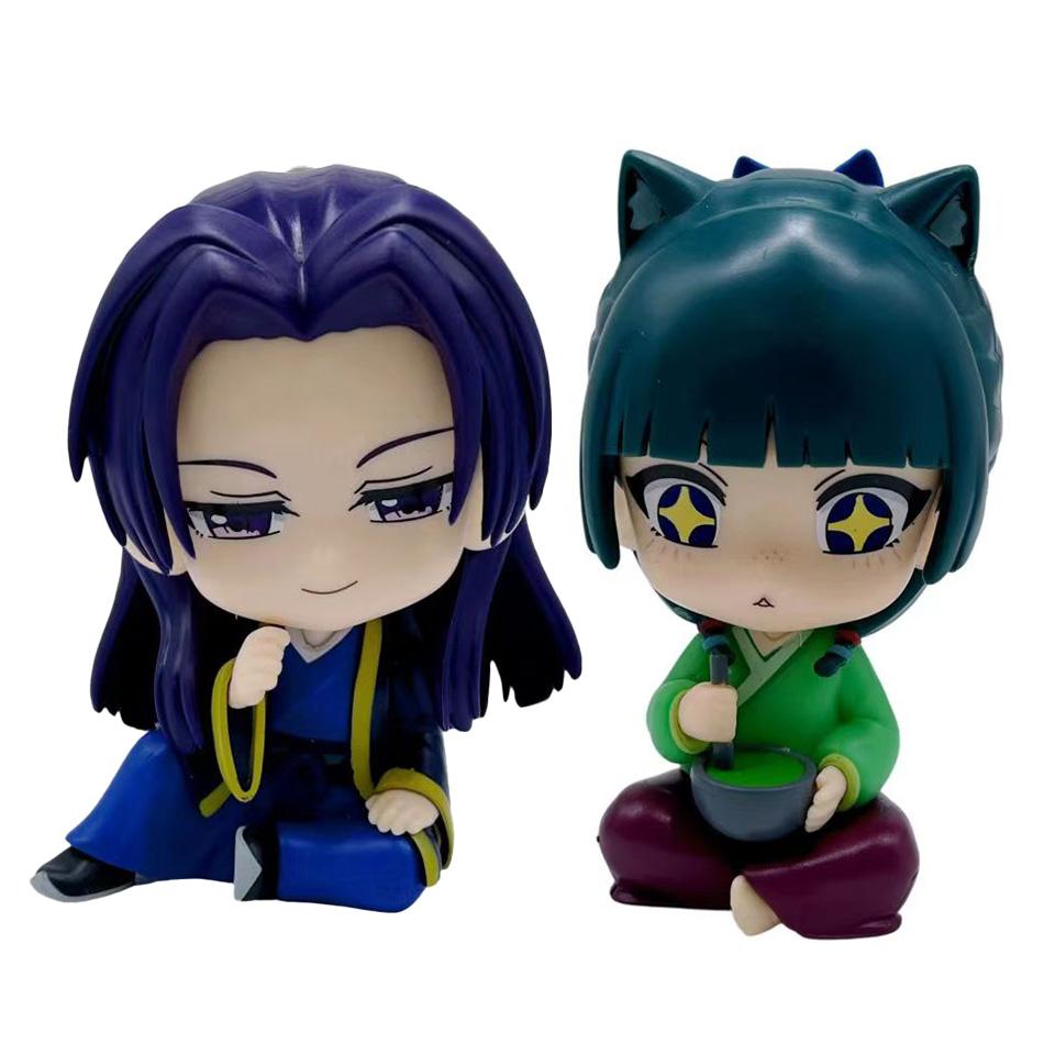 New The Apothecary Diaries Maomao Jinshi Mini Figure Anime Periphery Kawaii Sitting Toys Desktop Car Ornaments Model Gifts