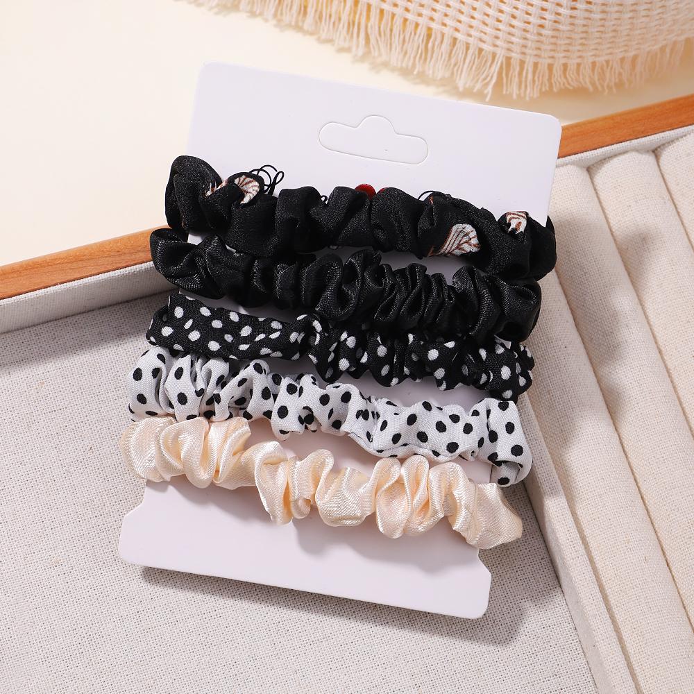 5Pcs/Set Fashion Korean Scrunchies Hairband Print Leopard Scrunchie Set Ladies Elastic Hair Band Headwear Women Hair Accessories