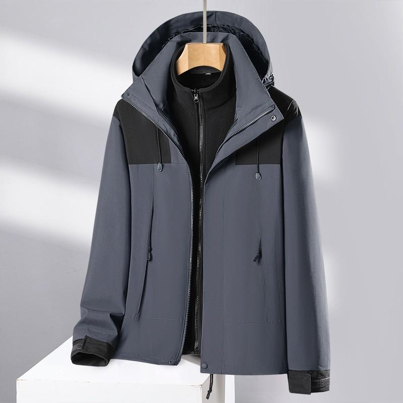 Couple Outdoor Casual Sports Jacket Winter Color Block Lightweight Hooded Outerwear Teens