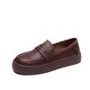 The first layer of cowhide loafers for women's spring and autumn 2025 new one-pedal single shoes with soft soles, retro British style small leather sh