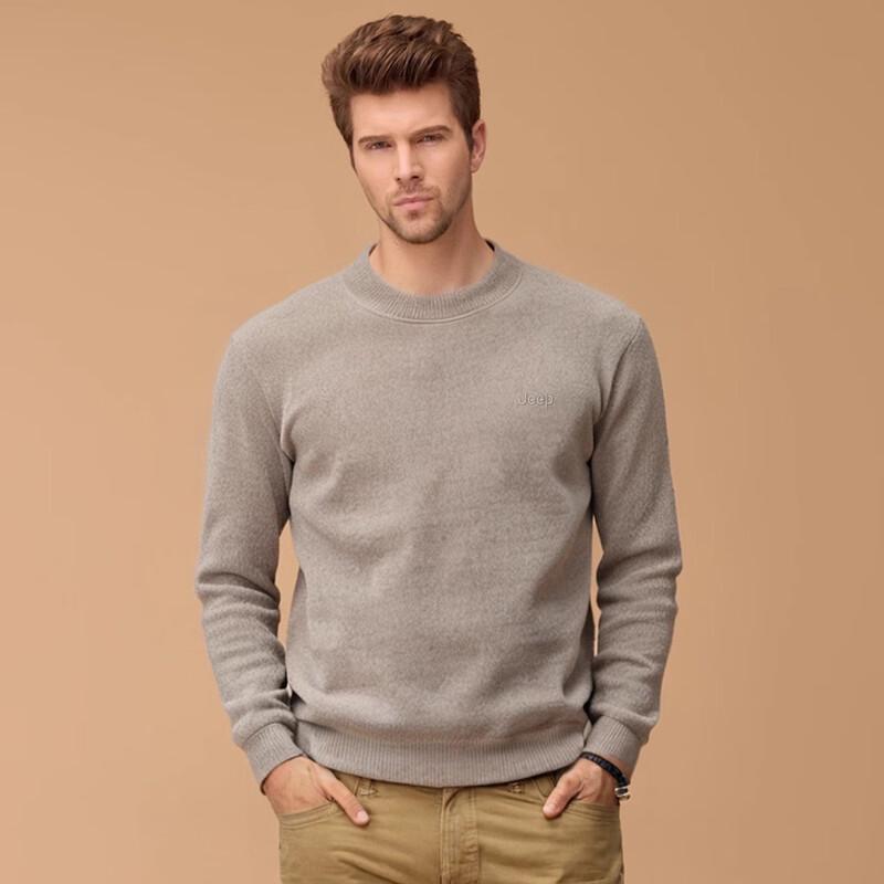 JEEP Men's Embroidered Fleece-Lined Sweater