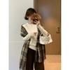 One-piece Fleece Thickened Warm Knitted Sweater Soft Waxy Sweater Women's Autumn and Winter Bottoming Shirt Front Shoulder Inner Top Long Sleeve