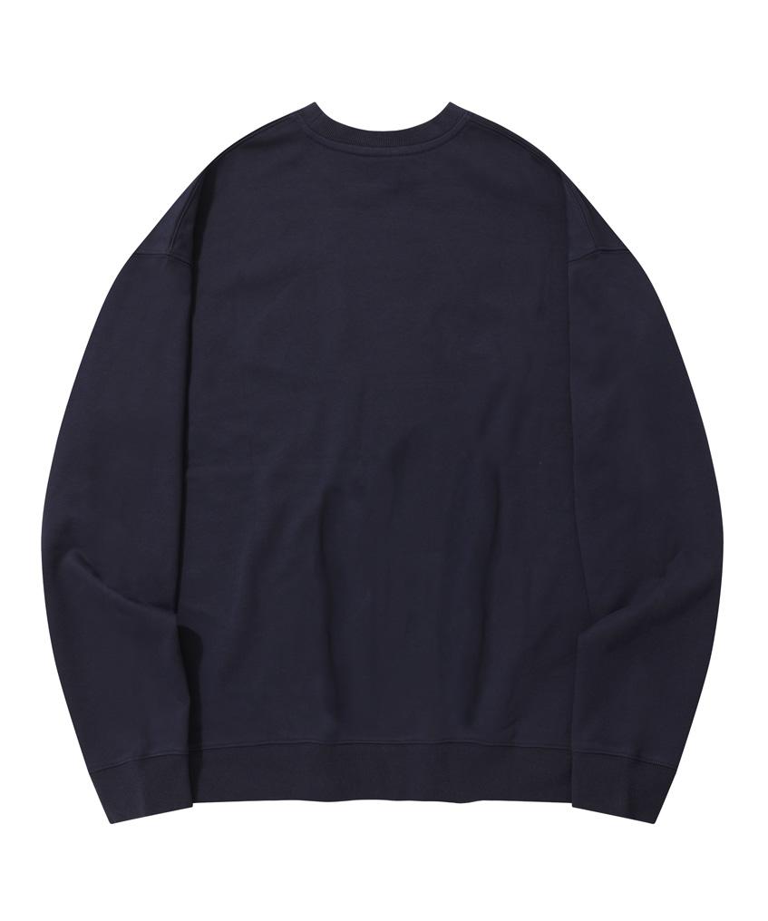 STENDS [M~4Xl] All Day Semi-Over Sweatshirt_Navy