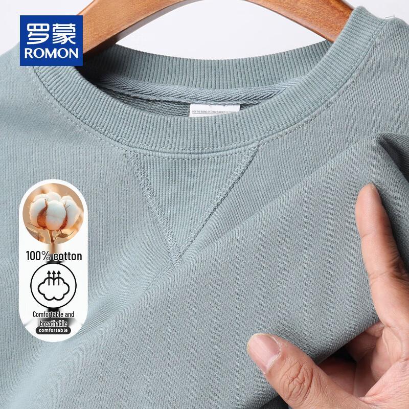 

ROMON Men s Pure Cotton Classic Round Neck Sweatshirt 2XL