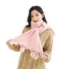 Girls Cute Imitation Cashmere Scarf Women's Winter Warm Solid Color Big Rabbit Fur Ball New Scarf Shawl