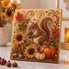 Relaxing Stress Relief Hobbies Autumn Faux Pearl Painting Kit, Fall Theme Art DIY Kit for Handmade Wall Decor Adults, Fox Pumpkin 3D Craft Set