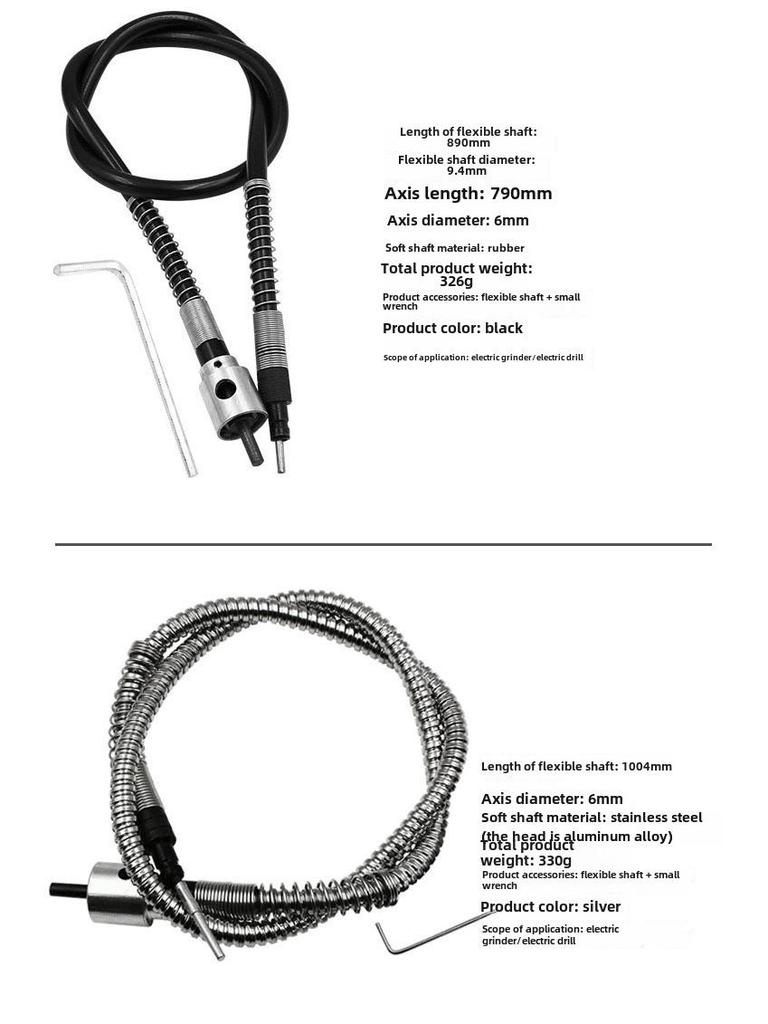 Crane Grinder Handle Accessories: Electric Drill/Grinder Chuck & Soft Shaft Tool (0.3-4mm/6.5mm)