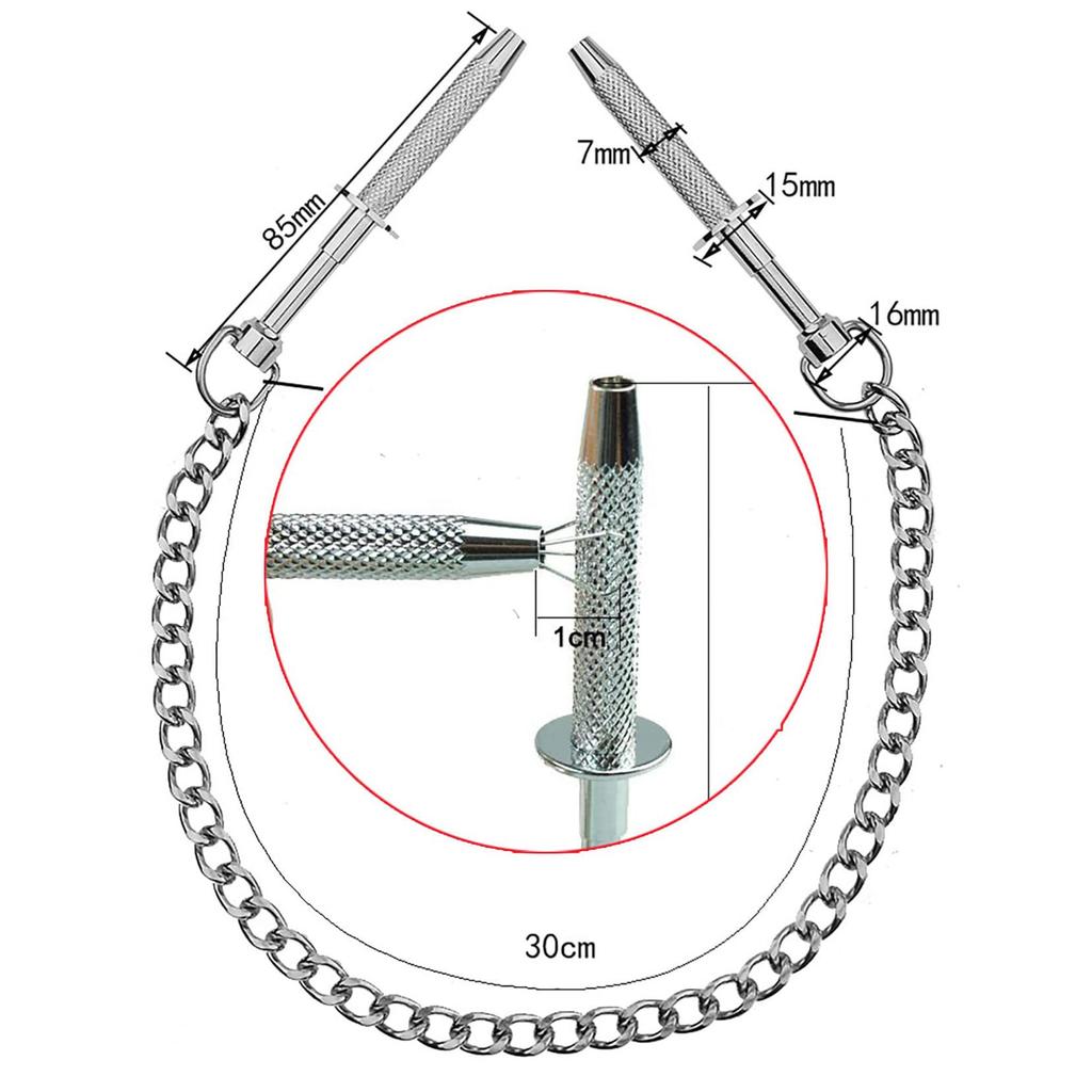 TSUBASI Nipple Clips with Stainless Bead Grabber 4th Nipple Nipple For SM Nipple Adult SM Nipple 1 Piece Chain, Steel, Design, Clip, Development,