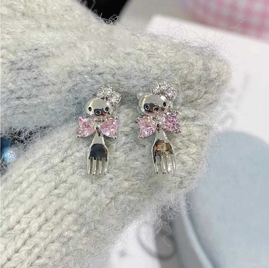 

Fashionable Earrings With Versatile Temperament Earrings One Size розовый