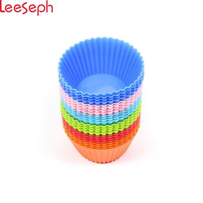 Baking Necessary 24 Pack Round Shaped  Silicone Cake Mold Muffin Cups Soap Mold Pudding Jelly Molds