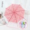 8k Folding Umbrella Cute Mini Fresh Simple Cherry Blossom Girl Umbrella Three Fold Cherry Blossom Transparent Umbrella