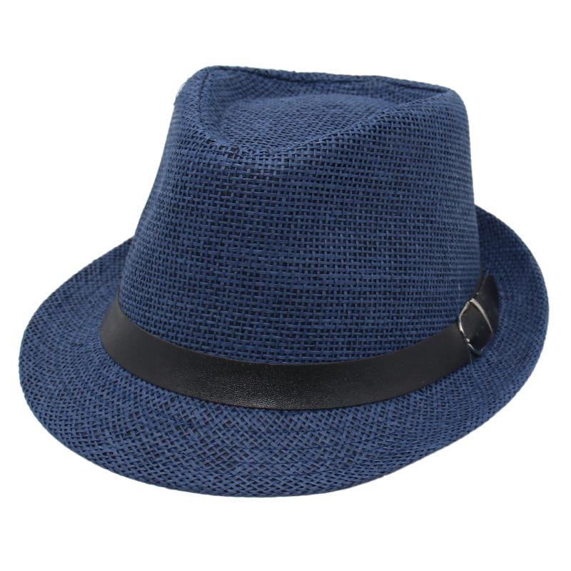 Tavaszi és Nyári Szalmakalap Tengerparti Nyaralás Hűs Kalap Rövid Karimájú Napvédő Kalap Csatos Úriember Churchill Kalap Külföldi Stílusú Férfi