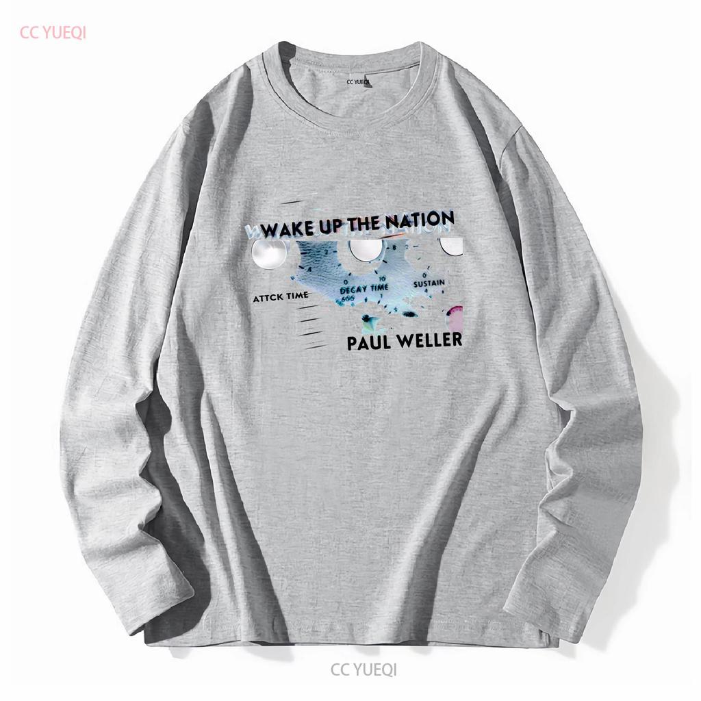 PAUL WELLER WAKE UP THE NATION WHITE T SHIRT NEW OFFICIAL MOD JAM STYLE COUNCIL long or short sleeves vintage Washed Stretched