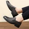 Large Size Casual Leather Shoes Size Business Dress Black Groom Wedding Shoes British Shoes