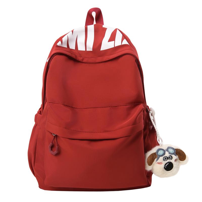 Junior High School Schoolbag Women's Solid Color Backpack