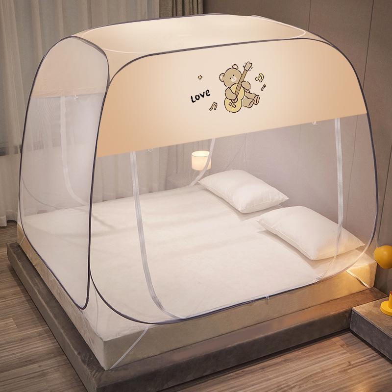 Mongolian Yurt Mosquito Net: Foldable, Double Door, Dustproof, for 1.8m or 1.5m Beds, with Free Installation