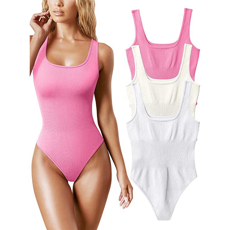Seamless Ribbed Tank Top: Waist-Cinching, Body-Shaping, Square Neck Bodysuit Bestseller 2023.