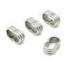 Stainless Steel Closed Figure-eight Buckle Double Hole Locating Bead Braided Leather Rope Assembly Handmade Jewelry Findings
