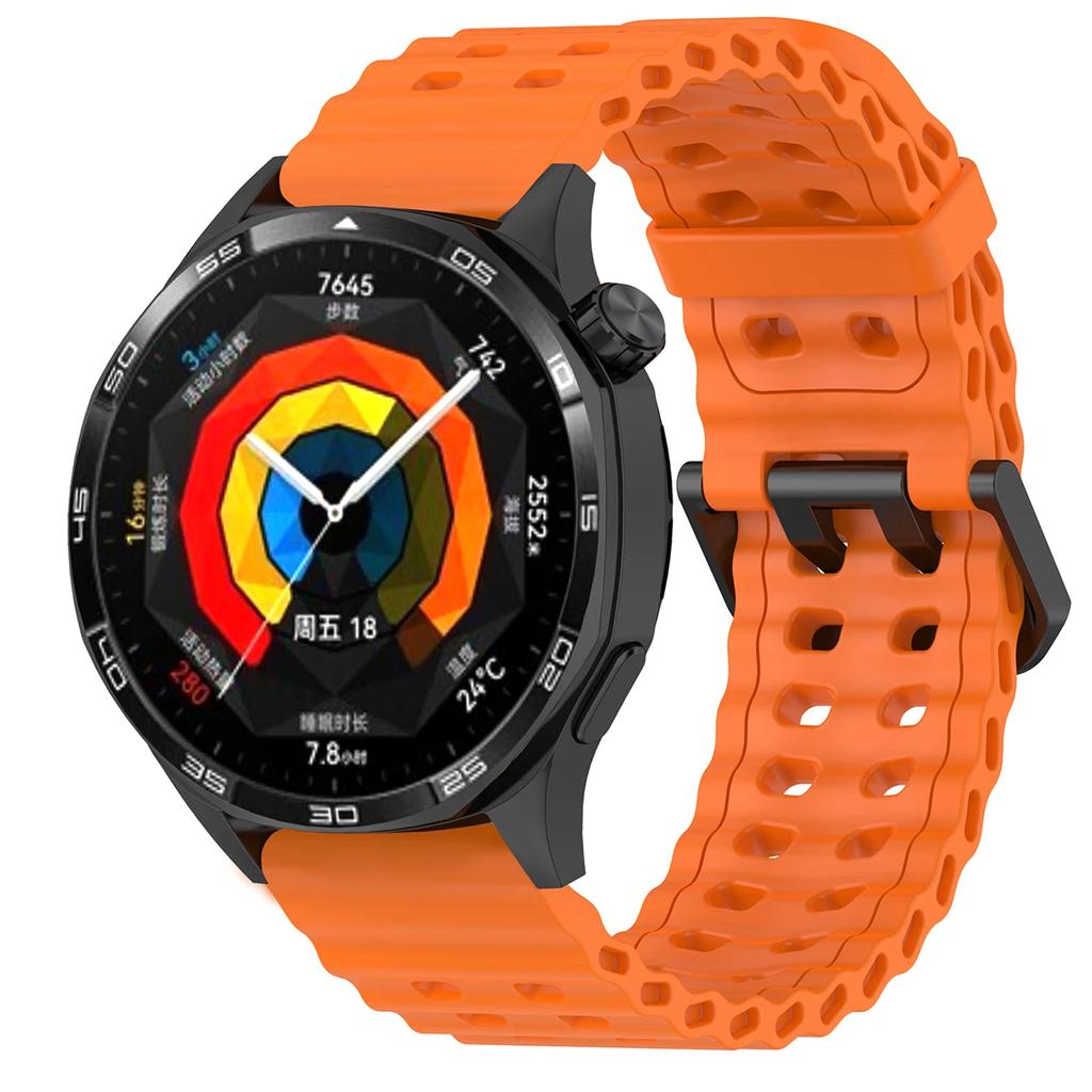 22mm Ocean Silicone Strap for Huawei Watch GT5 5Pro GT4 46mm Replacement Bracelet for Samsung Galaxy Watch 3 45mm Gear S3