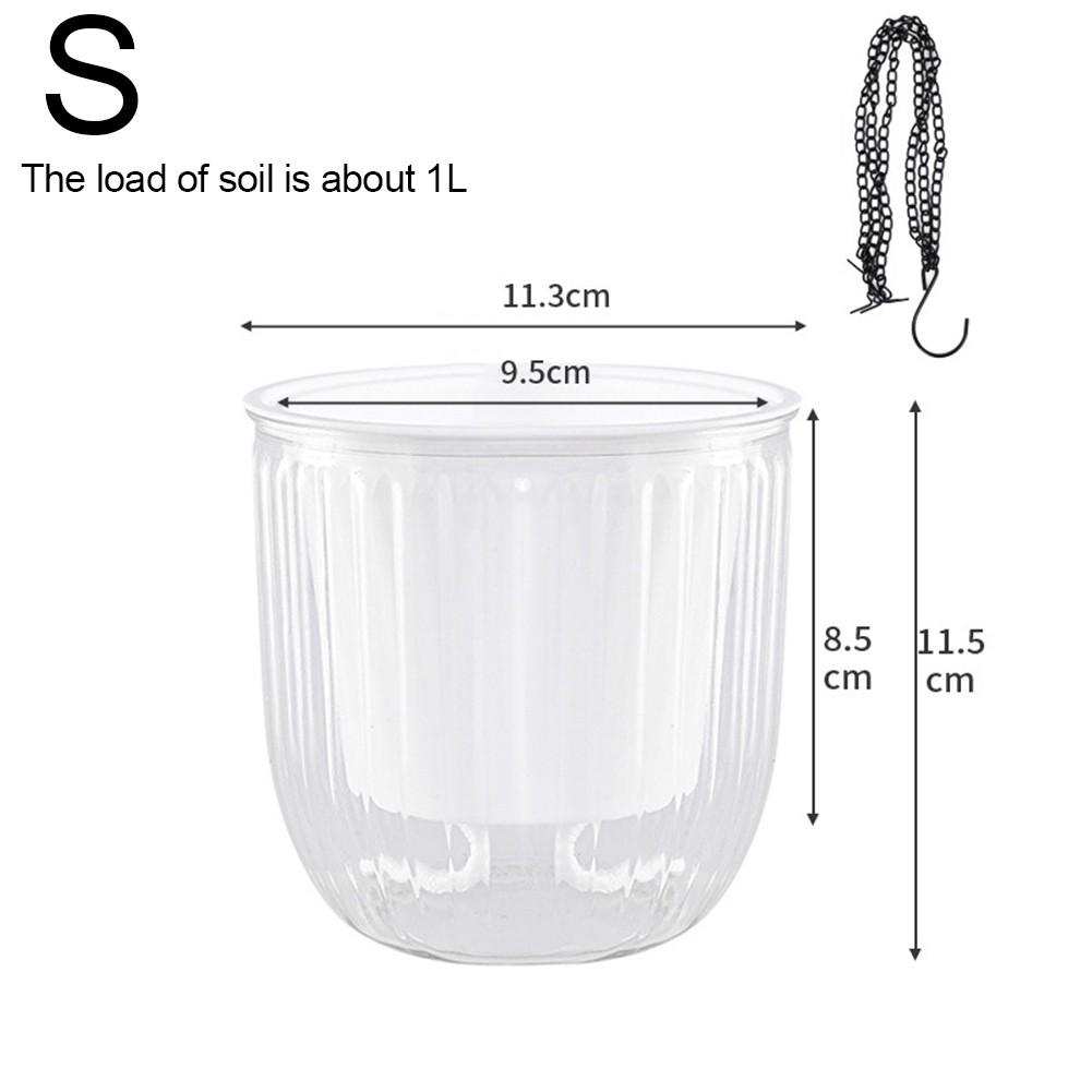 Hanging Plant Pot Set Featuring Self Watering Capability and Stylish Design