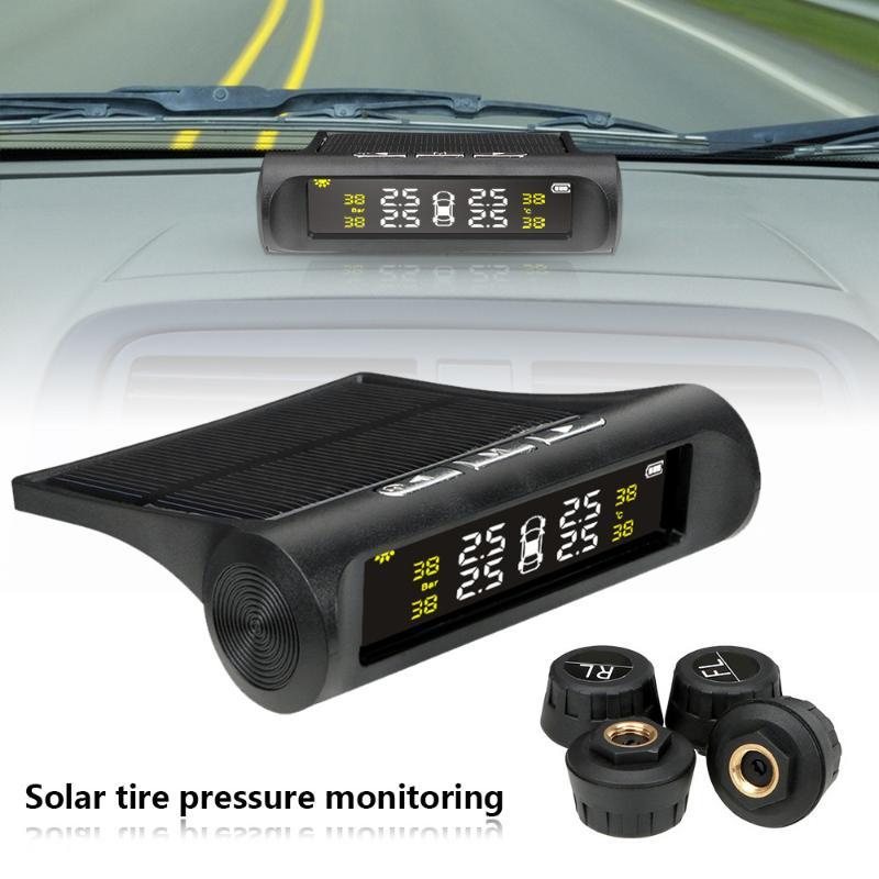 Solar Car TPMS Tire Pressure Sensor 1PC Overpressure Alarm Anti-explosion Auto Accessory for Long Distance Driving