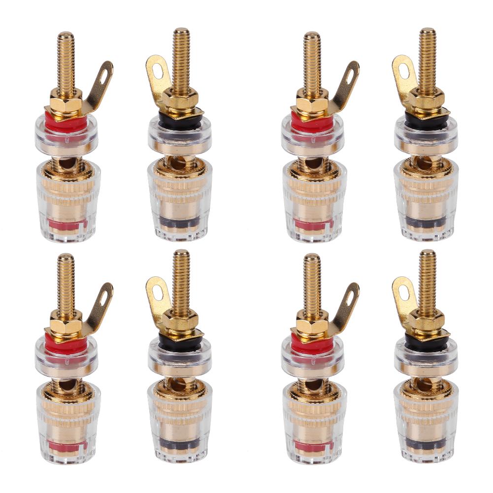 10-2pcs 42mm Gold Plated Speaker Terminal Binding Post Amplifier Plug Socket Connector Suitable For 4mm Banana Plugs Connector