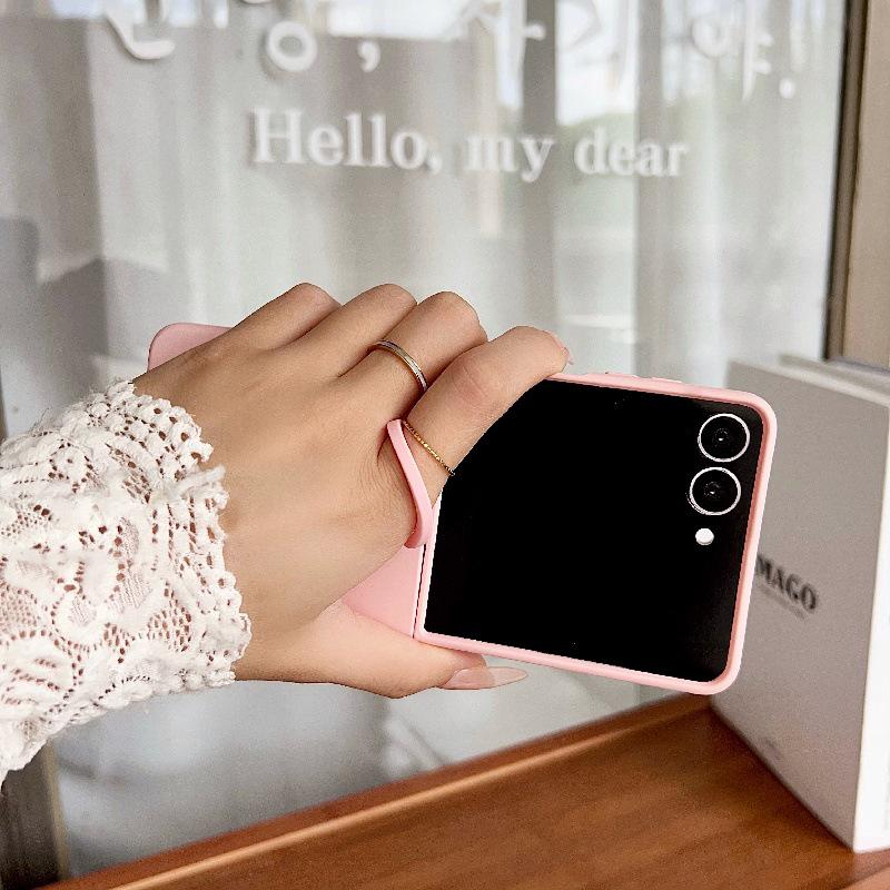 Fashion Macaron Solid Color Anti-Drop Ring Case for Samsung Z Flip7