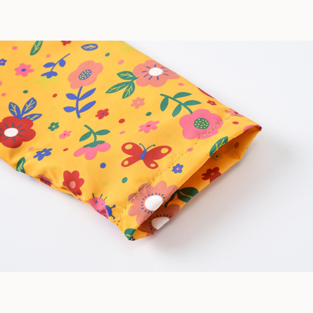 Children's Clothing Girls Cute Button Jacket Spring and Fall Children's Printed Long-sleeved Hooded Windbreaker Jacket