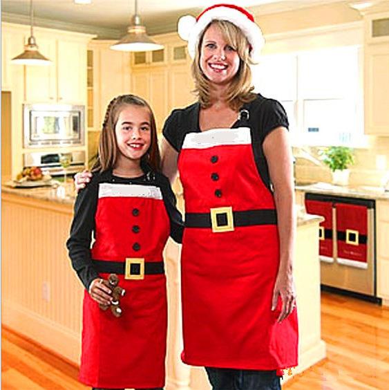 Christmas Apron Father Christmas Apron Men's and Women's Home Kitchen Cooking Baking Greaseproof Apron Christmas Decoration
