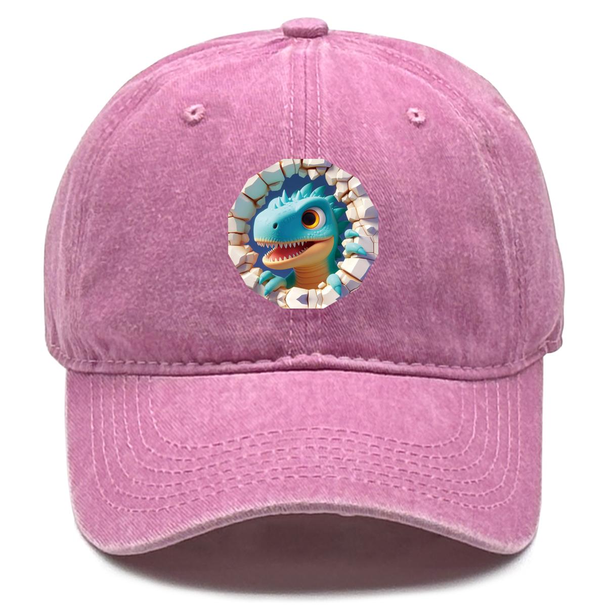 

Cartoon Dinosaur Print Snapback Sun Hat, Animal Dad Hat Cozy Sun Protective Slouchy Vintage-Inspired Adjustable Baseball Cap as the picture розовый